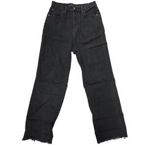 Yoga Jeans Co  High Waisted Straight Leg Black Cotton Blend Jeans 33 Waist .